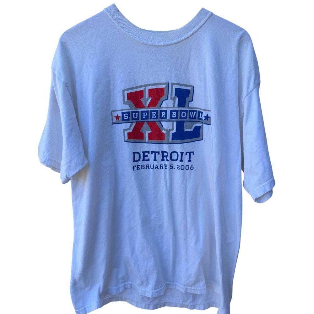 Super Bowl XL Detroit 2006 Graphic T Shirt Mens XL White
